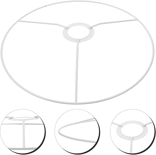 Miniatura 9 de Uonlytech Lámpara de anillo de metal para bricolaje, pantalla de alambre, marco de soporte, anillo de luz de hierro, cubierta redonda, soporte de
