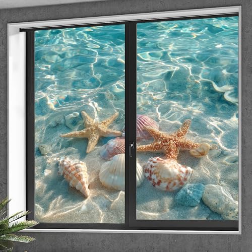 Vinilo adhesivo decorativo para ventana con diseño Underwater Beach miniatura 7