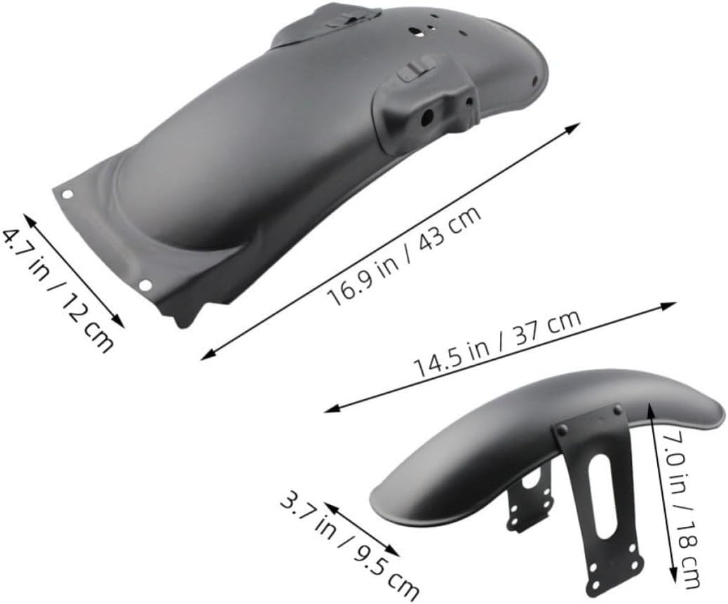 Motorcycle Mud Guard Rear Mudguard Front Fender Splash Guard Black Iron Vintage Style Long-lasting Durability Easy to Install Motorcycle Wheel Protector