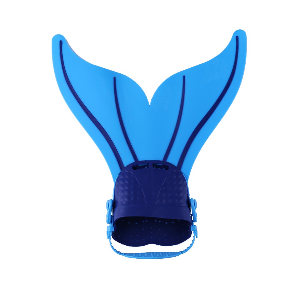 AUXFUN Adjustable Mermaid Swim Fin Diving Monofin Swimming Foot Flipper Mono Fin Swim Training for Kid Children (Navy Blue)