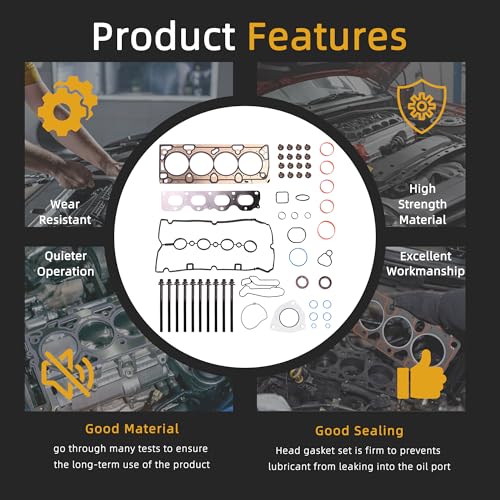Image of Head Gasket Set with Bolts, 1.8L, 2011-2017 for Chevy Cruze Sonic, 2016 for Cruze Limited 1.8L L4 DOHC 16v OE#HGS345, HS26516PT1, HS54702A(52pcs)