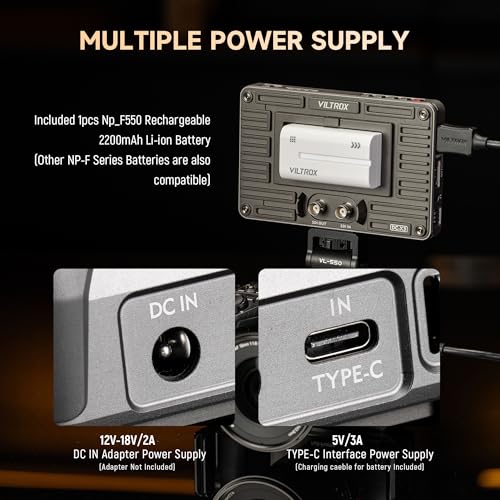 VILTROX DC-X3 2000 Nits SDI Camera Field Monitor, 4K HDMI 6 inch Touchscreen On Camera Monitor, 3D Lut 1920X1080 HD Focus Peaking Assist Full Waveform Video Field Monitor with Battery Sunshade Hood