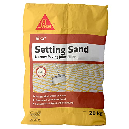 Sika Setting Sand Ideal For Filling Narrow Paving Joints Resists Weeds Sets Hard Moisture Curing Buff 20kg