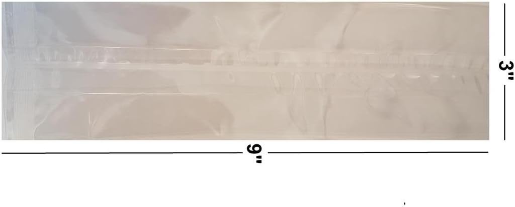 3" x 9" Clear Polypropylene Cello Display Bags with 2" Gusset (Pack of 50)