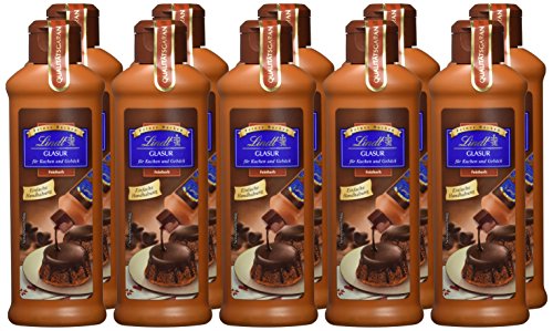 Lindt Schokolade - GLASUR Feinherb | 10 x 200 g | Glasur feinherb für einen feinen Überzug bei Kuchen, Torten, Gebäck oder Eis | GLASUR | Backen | Schokoladengeschenk