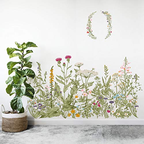 Vinilo decorativo floral removible para pared