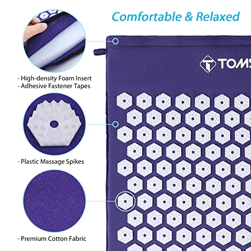 Tomshoo Acupressure Set, Acupressure Mat And Pillow With 2Pcs Massage Balls- Pain Relief Therapy Muscle Back Neck With Travel Bag For Men And Women #TOP2
