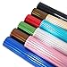 10 pcs 8" x 13" (20cm x 34cm) Mirror PVC Synthetic Leather Fabric Thick Canvas Back Craft DIY Craft Assorted Colours (10 Color Mirror)