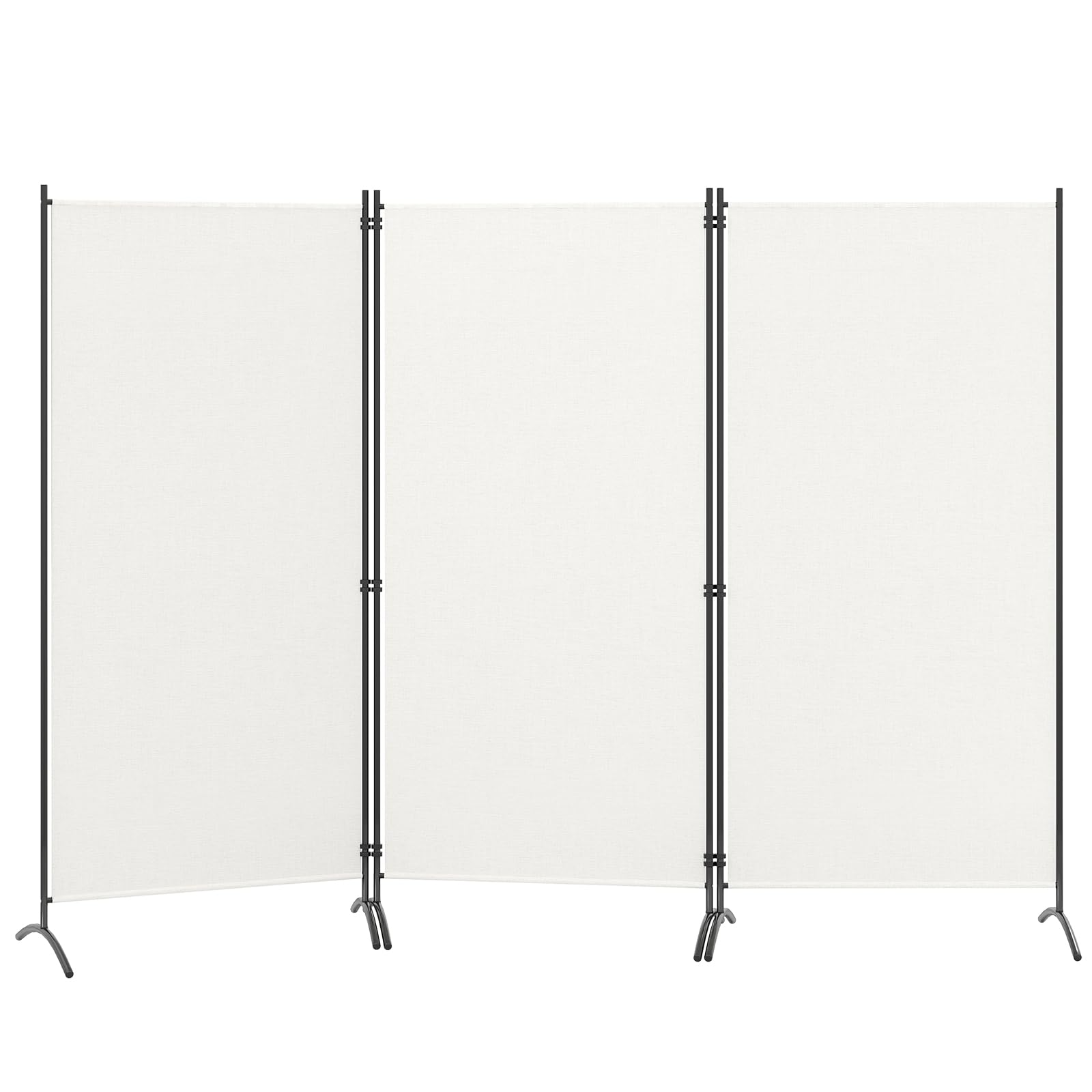 GIANTEX Biombo Plegable con 3 Paneles, Separador de Privacidad 260 x 183 cm, Divisor de Habitación Independiente con Patas, Biombo para Protección Privada (Blanco)