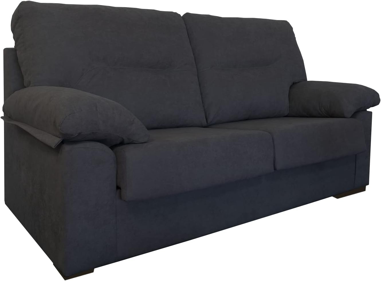 Sofás, Microfibra, Antracita, 3 plazas