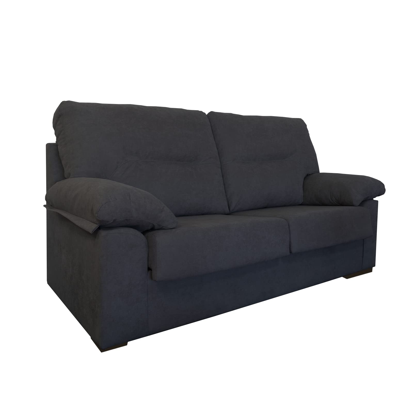 MUEBLIX.COM | Sofa Marcos, 3 Plazas, Diseño para Salón Moderno, Confortable, Armazón de Pino Gallego, Asientos de Goma Espuma, Antracita