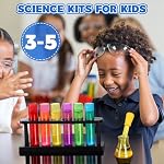 Tubes d'essai Ensemble de béchers goutteurs, Kits scientifiques pour enfants, Ensemble de chimie goutteurs STEM Jouets pour les tout-petits, Centre des sciences préscolaires Matériaux, Expériences scientifiques pour les enfants 4-6 Fournitures pour les écoles maternelles