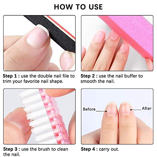 Nagelfeilen und Puffer, 20 Stück Nagelfeile Nagelpuffer Professionelles Maniküre-Werkzeug-Set zum Schleifen und Polieren… – Bild 5