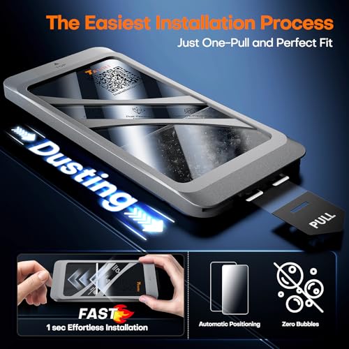 Image of TAURI 3 Pack for iPhone Air Screen Protector 6.5 inch with Auto-Installation Tool, Tempered Glass, Scratch-Resistant, [Military Grade Protection] Film