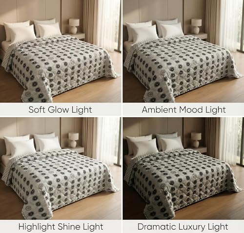 Image of VAS COLLECTIONS Ultrasonic 280 TC All Season King Size Bedspread /AC Blanket for Double Bed | Super Soft Quilted Bedcover /Rajai | Lightweight Durable Comforter | 80 x 90 Inches, Grey Black