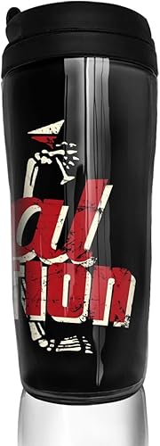 Miniatura 4 de Tazas de café con banda de distorsión de roca social de doble capa, vasos aislados de 12 onzas con tapas, botella de agua para bebidas frías y