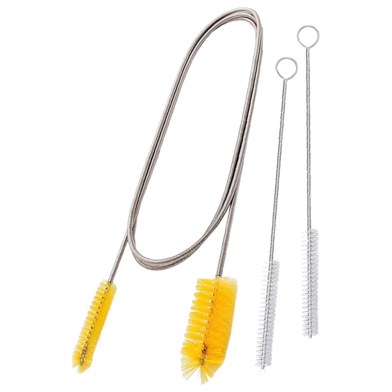 PACKOVE 3juegos Cepillo De Limpieza Flexible para Acuarios De Cepillo De Doble Cabeza y Resorte para Mangueras y Tuberías De Peceras