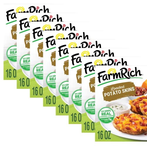 Farm Rich Loaded Potato Skins Stuffed with Cheddar Cheese and Bacon - 8 Pack (16 oz Each)
