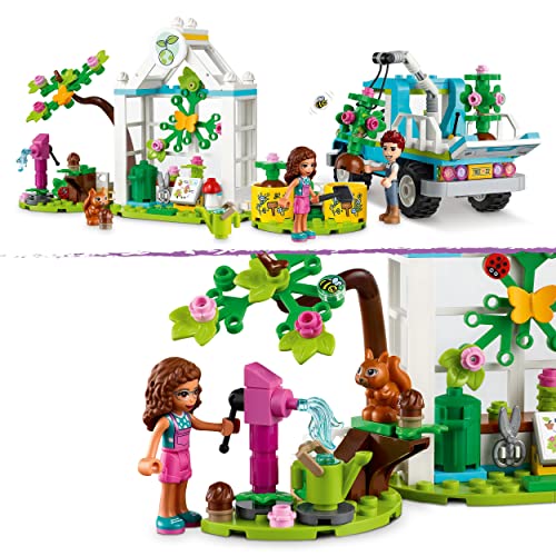 Image of LEGO 41707 Friends The Tree Planter Truck Car Construction Toy with Animal Figurines, Gardening for Girls and Boys Aged 6+
