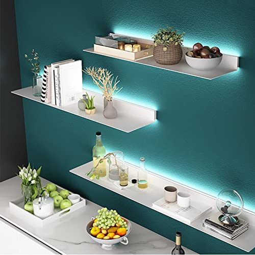 Étagère flottante lumineuse LED blanche étagère murale aluminium 100cm