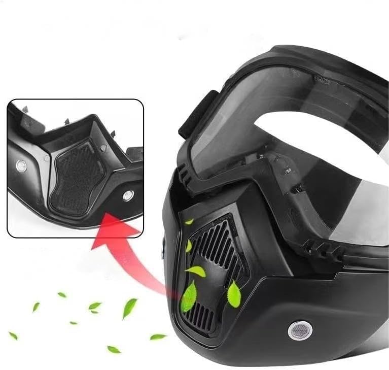Mich - Juego de casco y máscara para airsoft, máscara de airsoft con gafas antiniebla desmontables, máscara táctica para CS Airsoft, Halloween, cosplay, ciclismo fiesta