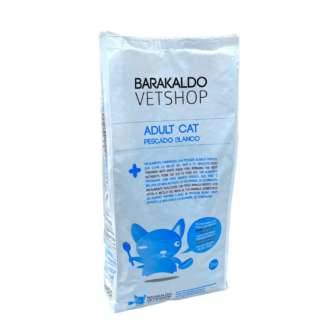 BVS Vet Shop | Adult Cat Pescado Blanco para Gatos | Protege al Sistema inmunológico y Ayuda a desarrollar la Salud Cardiovascular y el Sistema nervioso | 12Kg