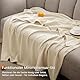 PHF 100% Baumwolle Musselin Decke 220x240cm, 4-lagige weiche hautfreundliche & atmungsaktive Tagesdecke, Ganzjahres-Komfort Linen Sofaüberwurf Couchdecke für Bett Sofa, Beige/Shortbread