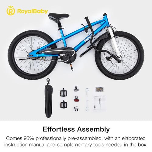Image of RoyalBaby Bicycle for Kids Cycle for 6-10 Years Boys & Girls 20 inch | Training Wheels | Adjustable Seat | 1 Year Warranty | Blue