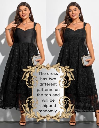 Image of EYWOL Formal Wedding Guest Cocktail Party Floral Embroidered Dress M-3XL | Embroidered,Floral,Sheer A-Line,Maxi,Sweetheart Neckline,Puff Sleeves,Tie Back, Parties,Wedding,Formal,Cocktail,Occasions