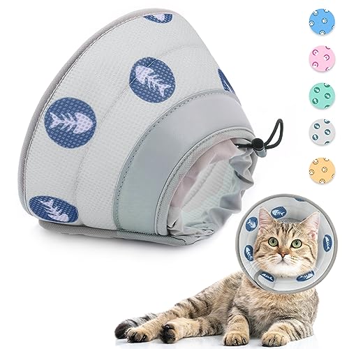 Supet Halskrause Katze,Einstellbarer Halskrause Katze Halsband,Wiederherstellung Halsband Weich Kragen Cone Nach Operation und Verletzungen für...