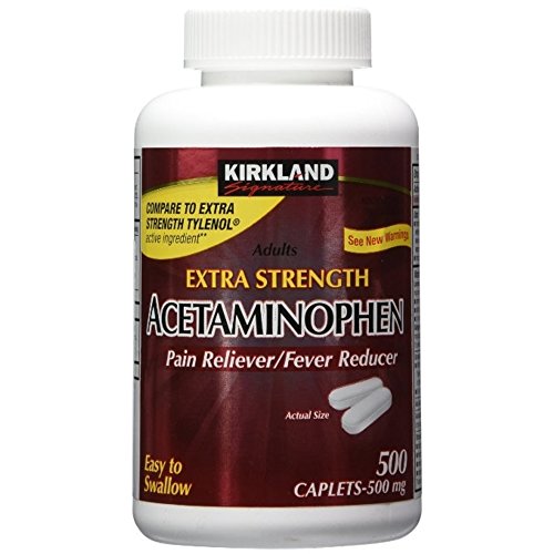 Kirkland Signature Extra Strength Acetaminophen 500MG Caplets, 500-Count Bottle (Pack of 3)