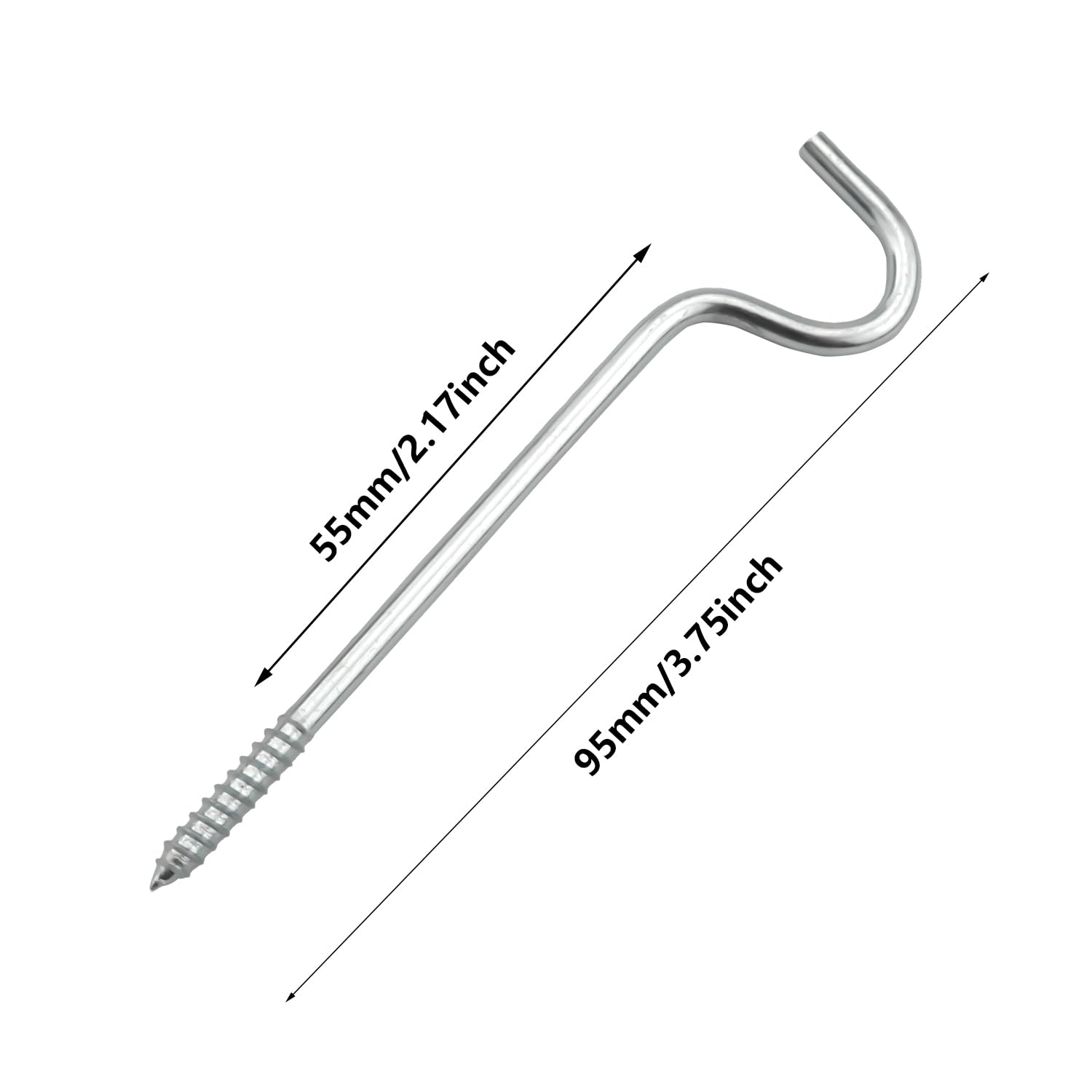 ZZHXSM 4PCS Curtain Rod Single Hook Support 2.5 inch Single Curtain Rod Support Curtain Rod Bracket Support for Curtain Rods Wooden Window Frames Vertical Blinds