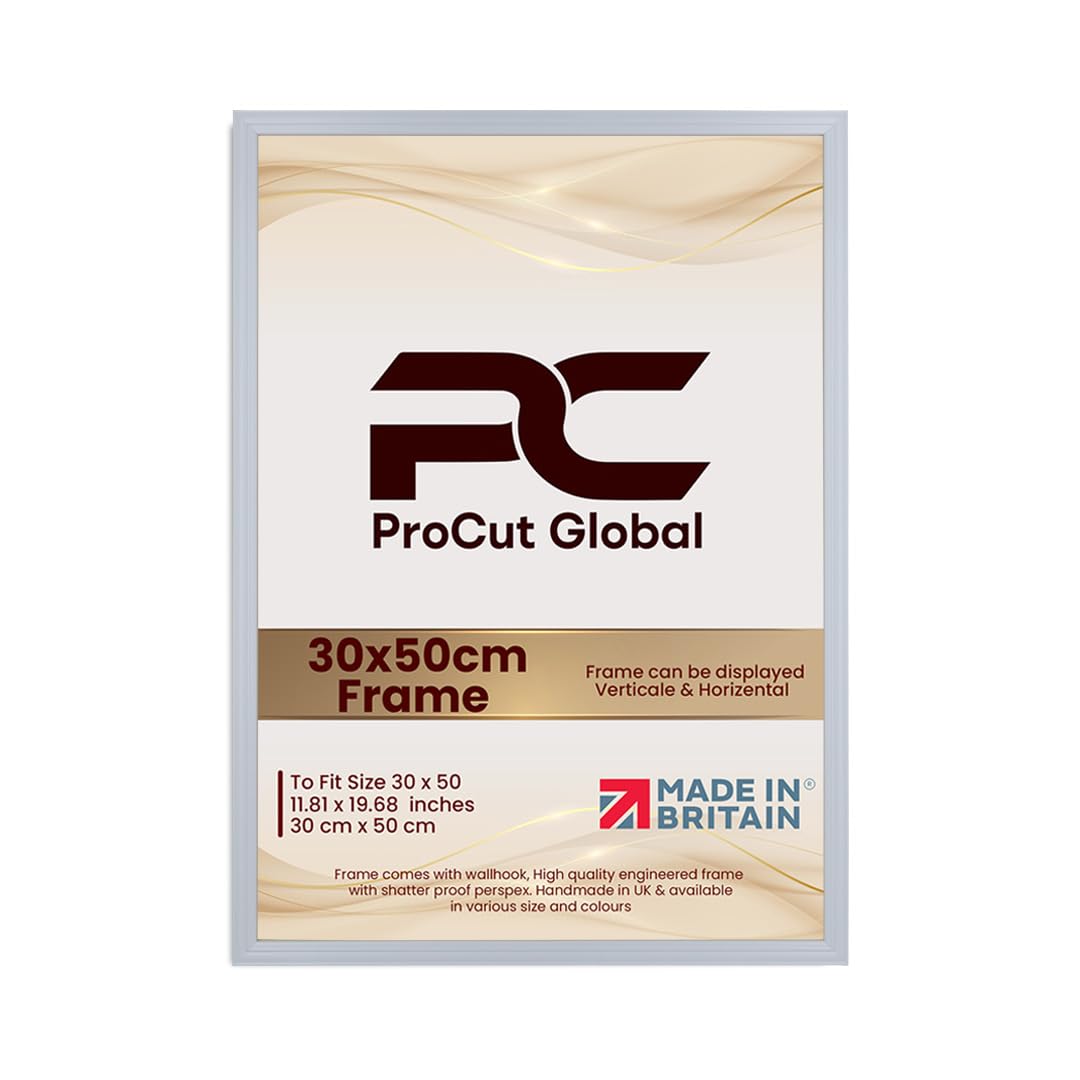 Procut Global 30x50CM Light Grey Picture Frames - Classic Wooden Photo Frame with Shatterproof Perspex for Wall or Tabletop - Perfect for Posters, Certificates & Prints - Sizes & Colors Available โ image 1