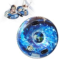 Inflatable Snow Tube with Handles, 47Inch Sledge Tube Heavy Duty Inflatable Snow Tube Sled for Kids and Adults, Giant Snow Toys for Family Winter Skating Skiing Snow Outdoor