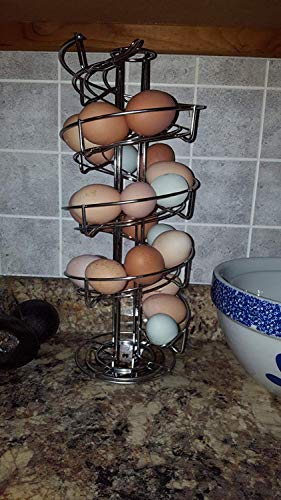 Toplife Spiral Design Metal Egg Skelter Dispenser Rack,Storage Display Rack,Black - Thumbnail 4