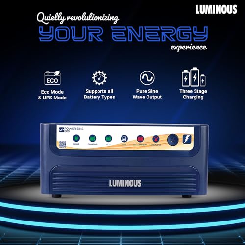 Luminous Inverter & Battery Combo (Power sine 800 700VA/12V Inverter with ILST12042 (Tubular Plate 100Ah Battery) for Home, Office & Shops - Image 5