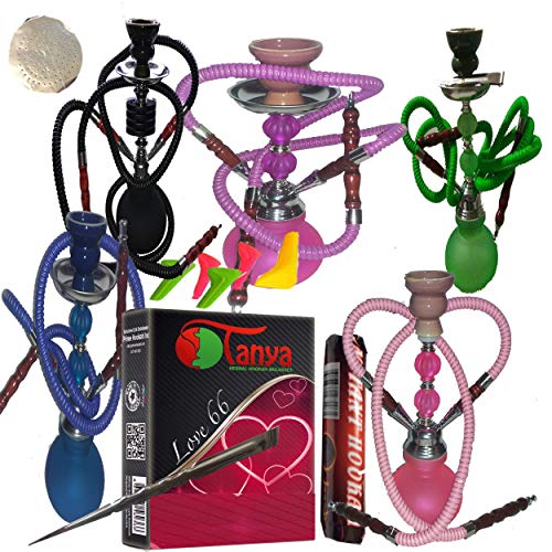 2 Hose Hookah Neon, Two Styles -12" Height, Cute Shape only Assorted 1