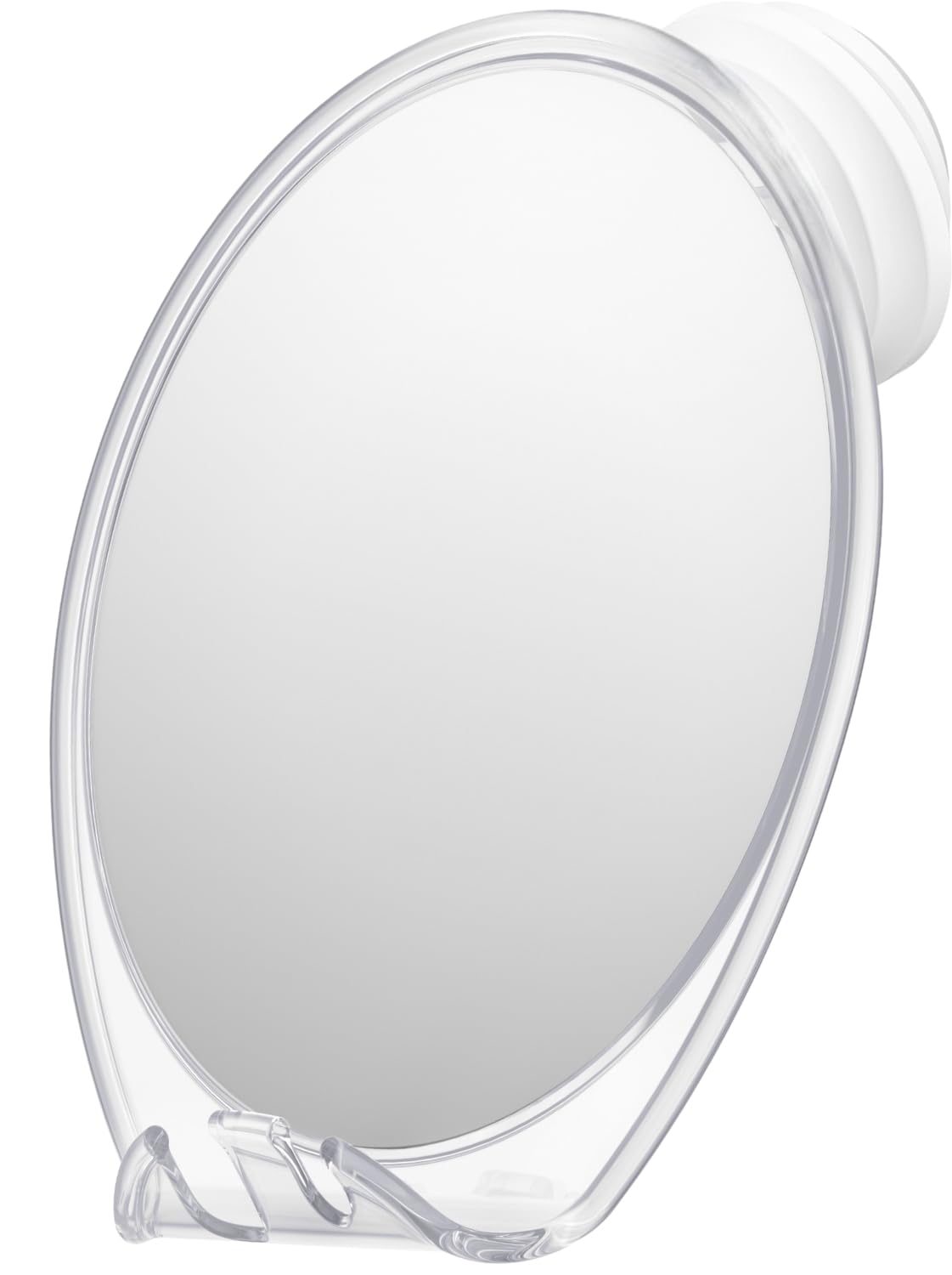 HONEYBULL Fogless Shower Mirror with Suction Mount & Swivel – Anti-Fog Acrylic Bathroom Mirror for Shaving – Built-in Razor Holder, Easy Install, Home Shower Accessory (White Large)