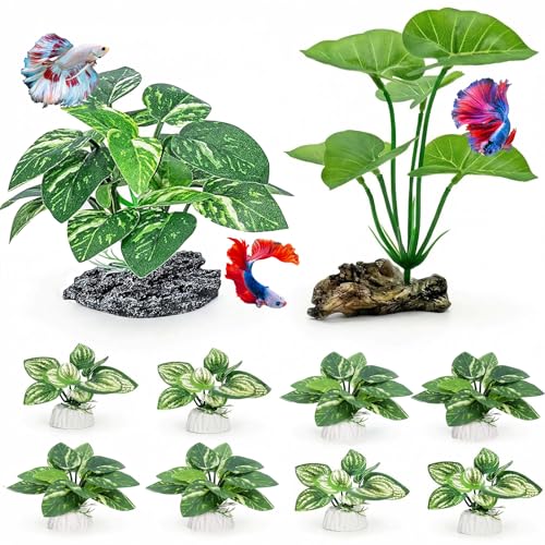 UreverFins 10 PCS Silk Aquarium Plants
