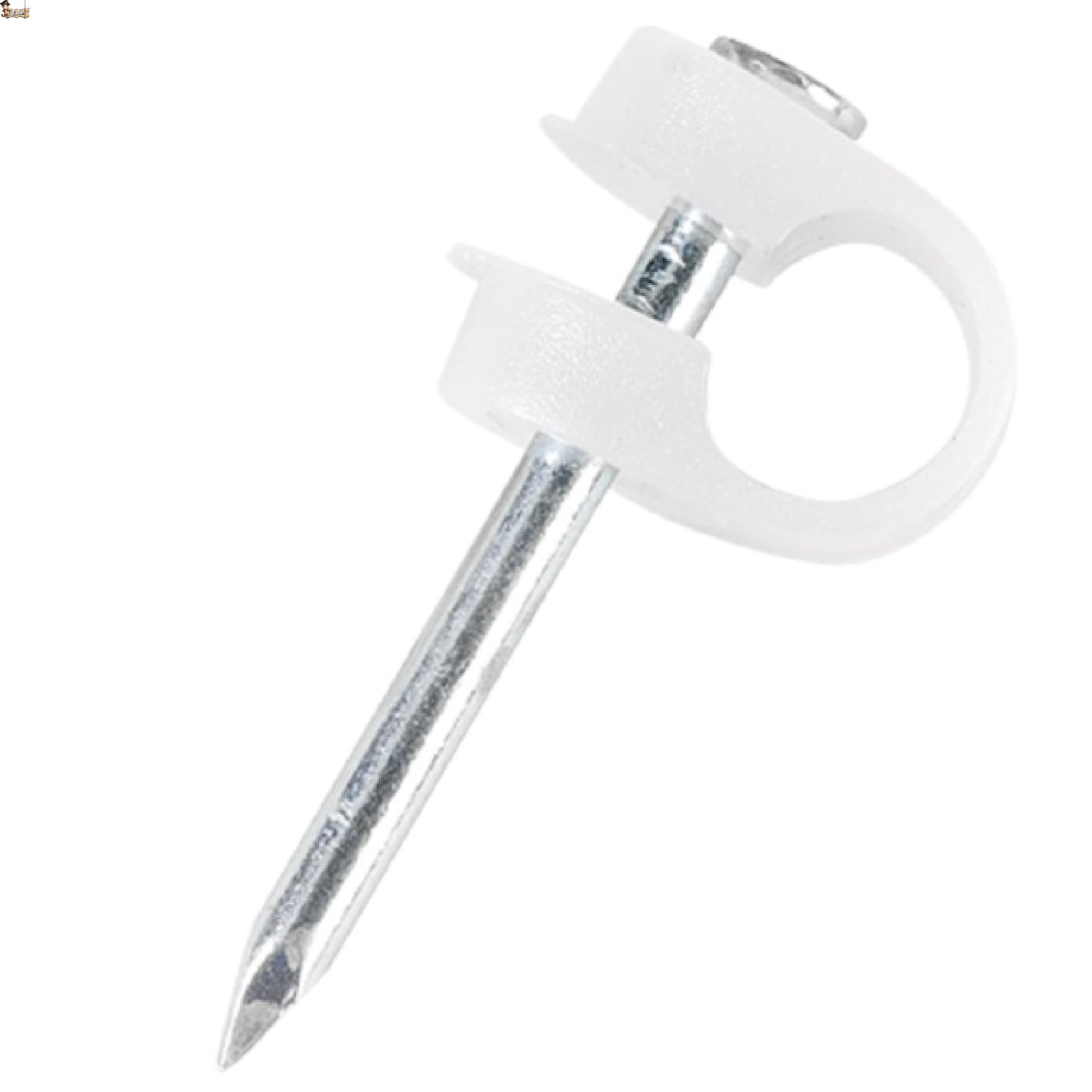 BricoLoco.com Cavo antenna TV connettore con graffette. Bianco 2,50 m. + 8 graffette. RG-59 75 Ohm coassiale in rame con graffetta chiusa a televe. Spina di ingresso maschio e uscita femmina (3 Packs)