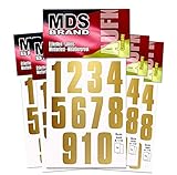 5-Pack - 5cm Zahlen 1-10 5cm Zahlen 1-10 - Selbstklebend - 5-Pack - Klebezahlen (Gold)