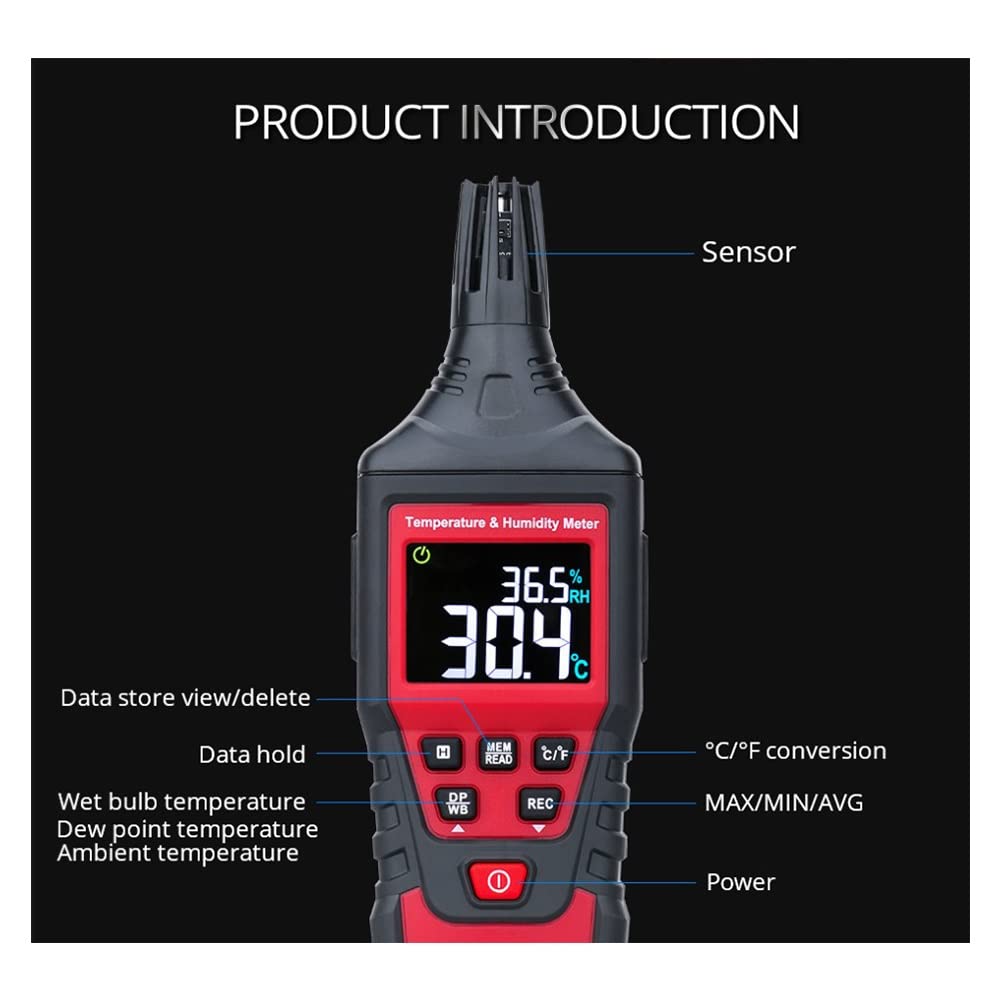 Misuratore di umidità della Temperatura Digitale Igrometro Misuratore di pirometri for termometro da Esterno for Interni ad Alta precisione -20-60 ° C