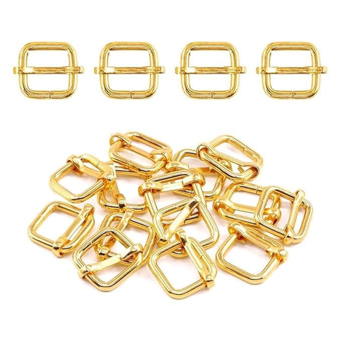 Gold Metal Adjustable Buckle for Bags & Belts – Strap Adjuster Buckle for Handbags, Backpack Straps, DIY Craft & Sewing Accessories (Gold, Pack of 10)-image-20