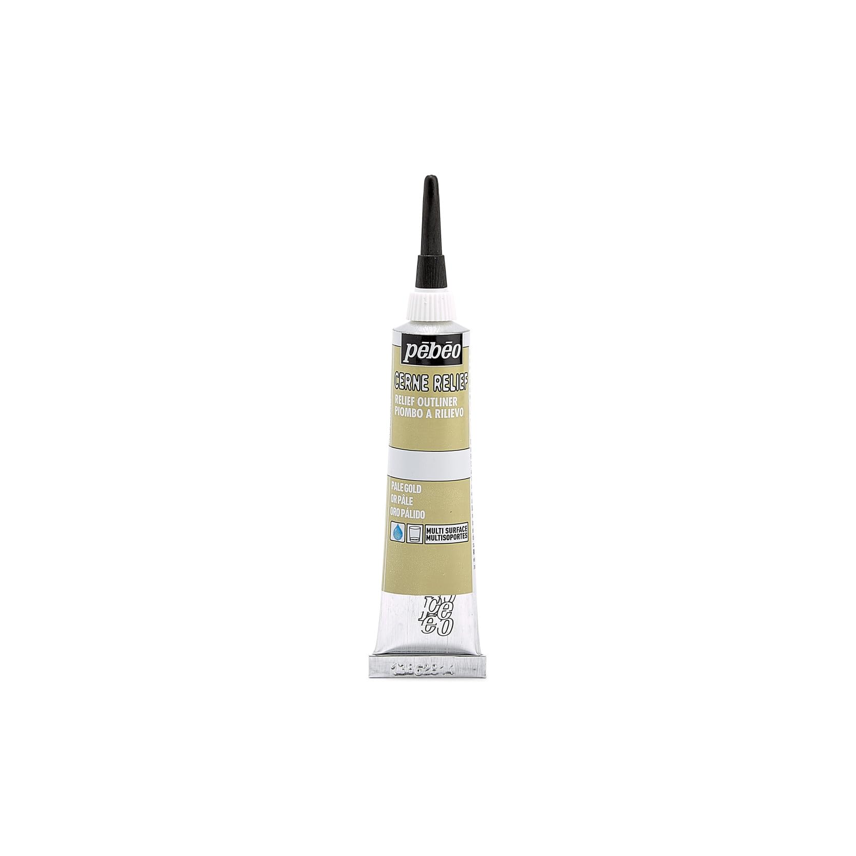 Pebeo Vitrail Stained Glass Effect Cerne Relief 20-Milliliter Tube with Nozzle, Pale Gold