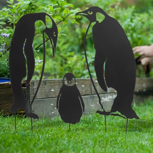 Décoration extérieure pingouin en métal robuste de qualité supérieure - 8