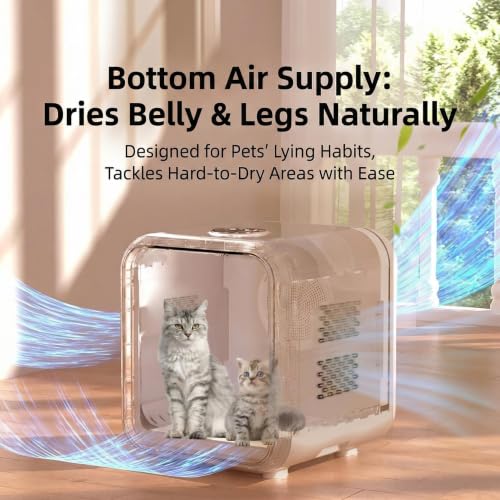 Image of Pet Dryer Box Cat Dryer Small Dog, Petting Window Physical Button