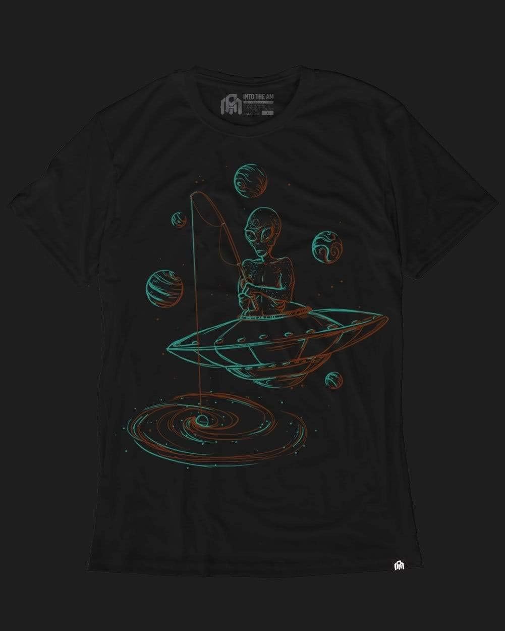 INTO THE AM Galaxsea Mens Graphic Tee - Cool Novelty Design Crewneck T Shirts for Guys (Black, Small)