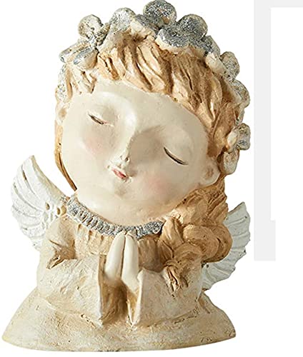 ホンリアン型の彫刻テーブルトップ彫像リトルガールフィギュア彫像樹脂リトルエンジェル瞑想彫刻インテリア子供用ルームデスクテレビキャビネットハンディクラフト装飾(色:A)