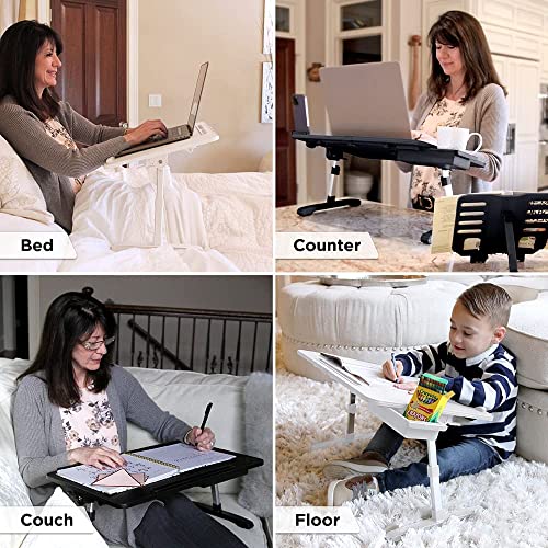 Limitless Totaldesk Portable Workstation And Lap Desk With Adjustable Height & Tilt (Black) #TOP7