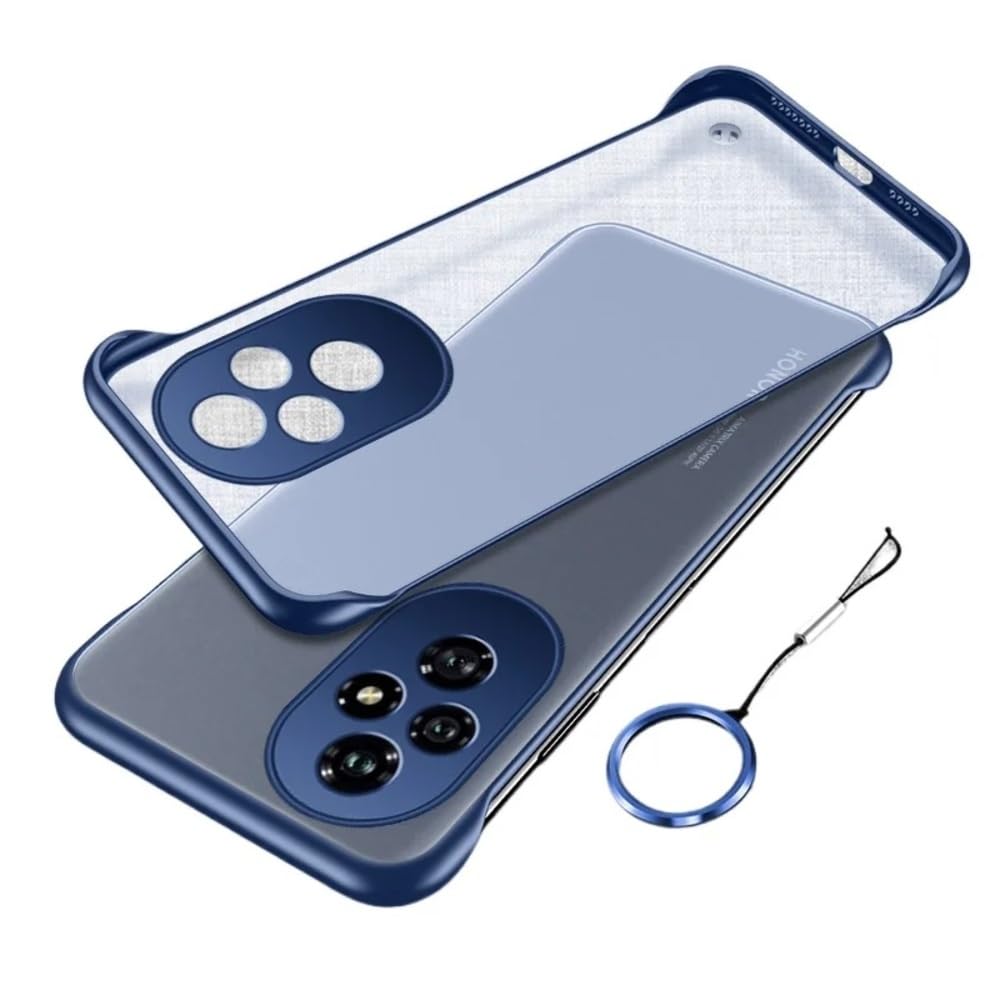 REALCASE Honor 200 5G Back Cover Case | Stylish Frameless Matte Hard Back Skin | Soft TPU Shock Proof Bumper Back Cover Case for Honor 200 5G (Blue)